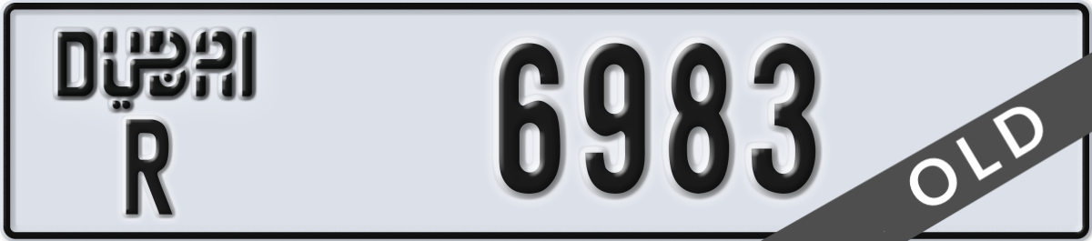 dubai License Plate Number 6983 Code R