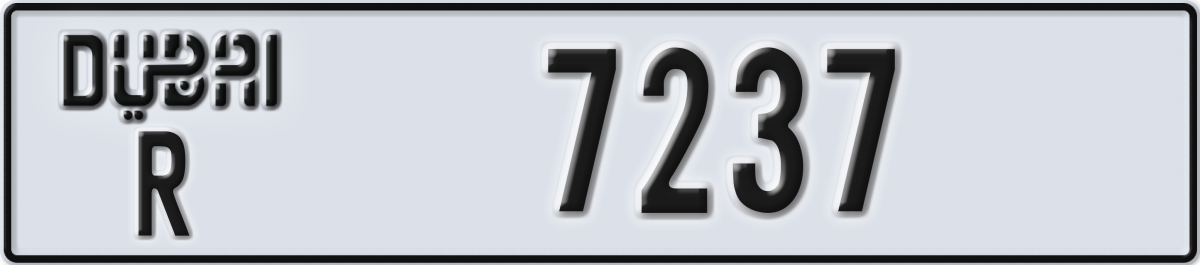 dubai License Plate Number 7237 Code R