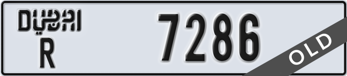 dubai License Plate Number 7286 Code R