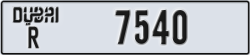 dubai - code - R - number -7540