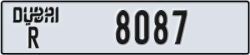 dubai - code - R - number -8087