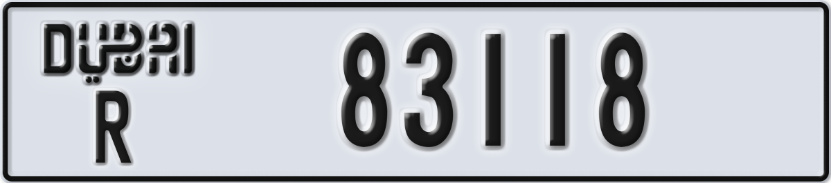 dubai License Plate Number 83118 Code R