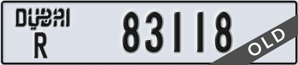 dubai License Plate Number 83118 Code R