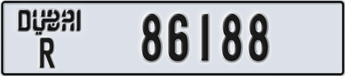 dubai License Plate Number 86188 Code R