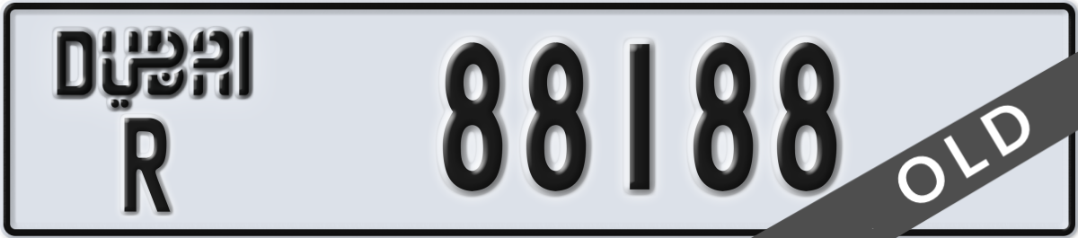 dubai License Plate Number 88188 Code R