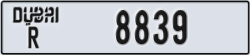 dubai - code - R - number -8839