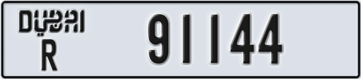 dubai License Plate Number 91144 Code R