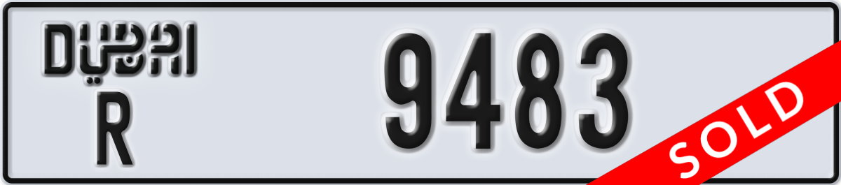 dubai License Plate Number 9483 Code R