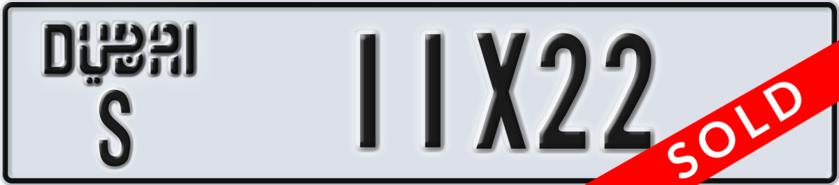 dubai License Plate Number 11X22 Code S