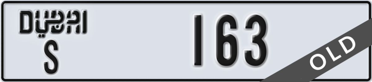 dubai License Plate Number 163 Code S