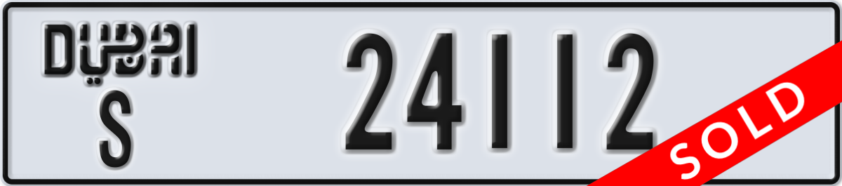 dubai License Plate Number 24112 Code S