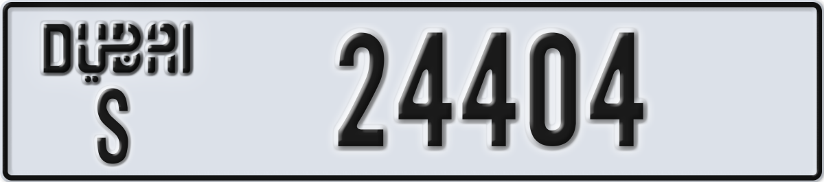 dubai License Plate Number 24404 Code S