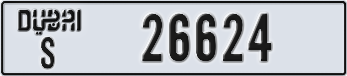 dubai License Plate Number 26624 Code S