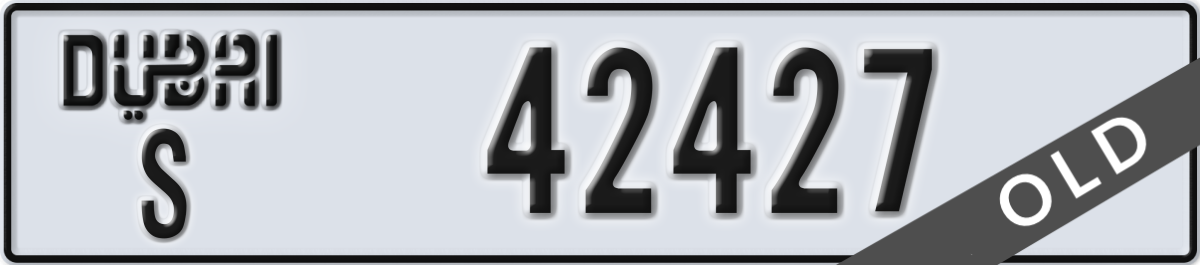 dubai License Plate Number 42427 Code S