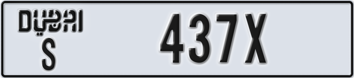 dubai License Plate Number 437X Code S