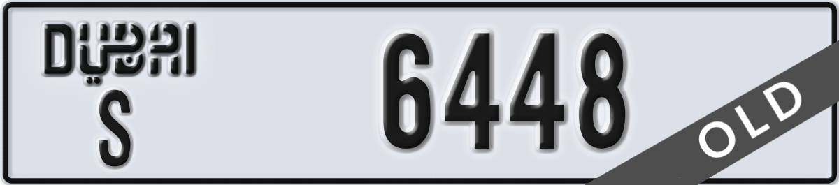 dubai License Plate Number 6448 Code S