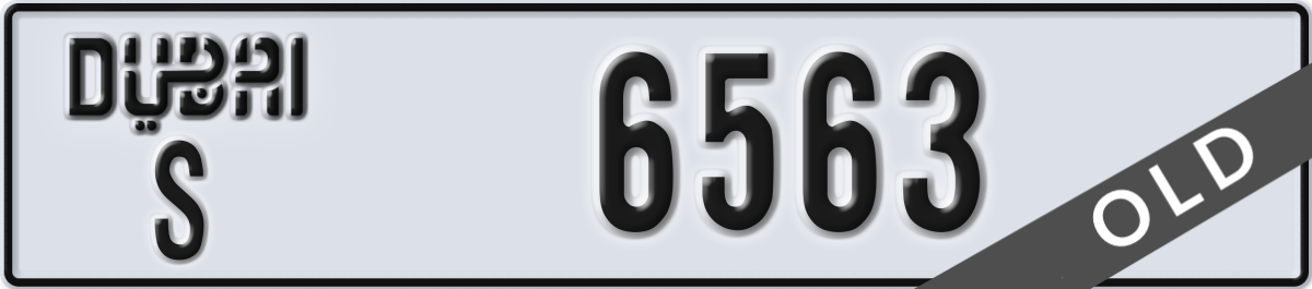 dubai License Plate Number 6563 Code S