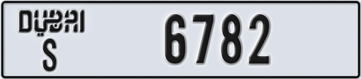 dubai License Plate Number 6782 Code S