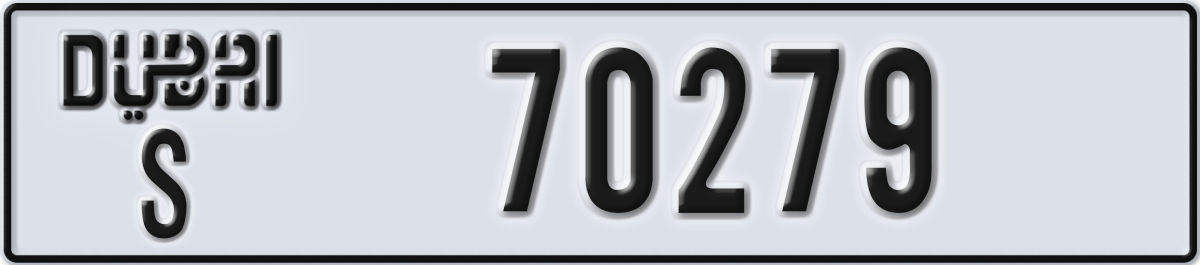 dubai License Plate Number 70279 Code S