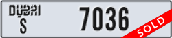 dubai - code - S - number -7036