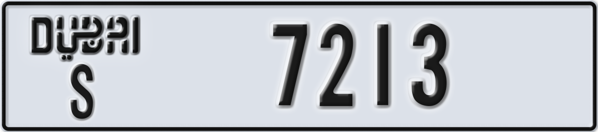 dubai License Plate Number 7213 Code S