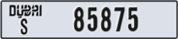 dubai - code - S - number -85875