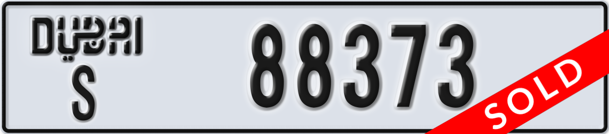 dubai License Plate Number 88373 Code S