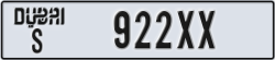 dubai - code - S - number -922XX