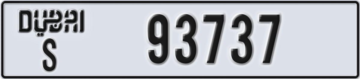 dubai License Plate Number 93737 Code S
