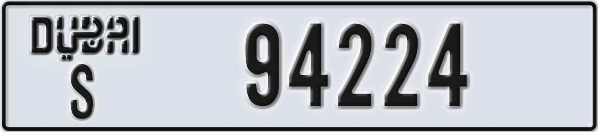 dubai License Plate Number 94224 Code S