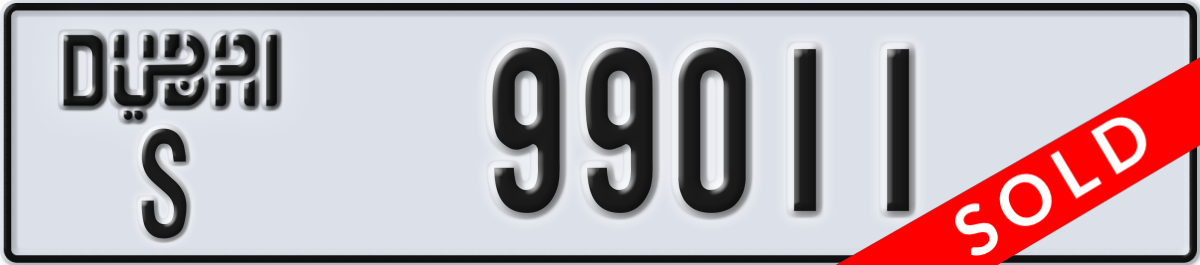 dubai License Plate Number 99011 Code S