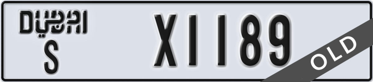 dubai License Plate Number X1189 Code S