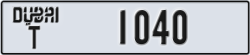 dubai - code - T - number -1040