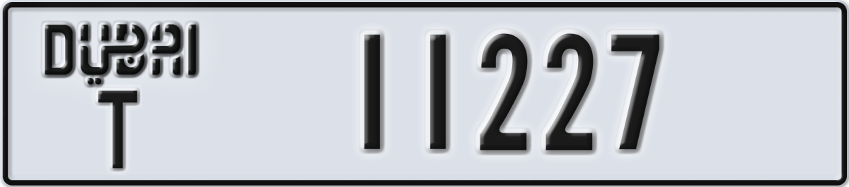 dubai License Plate Number 11227 Code T