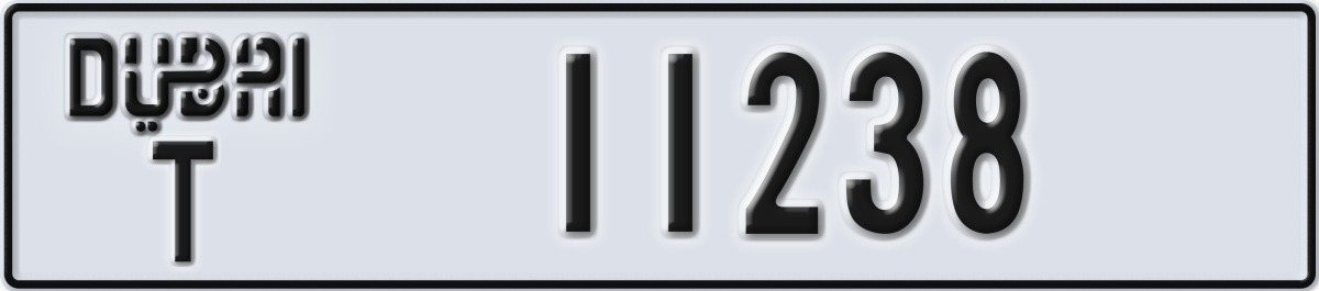 dubai License Plate Number 11238 Code T