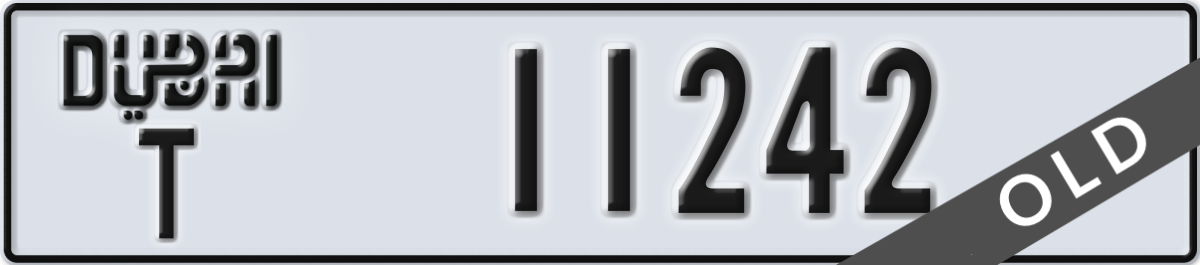 dubai License Plate Number 11242 Code T