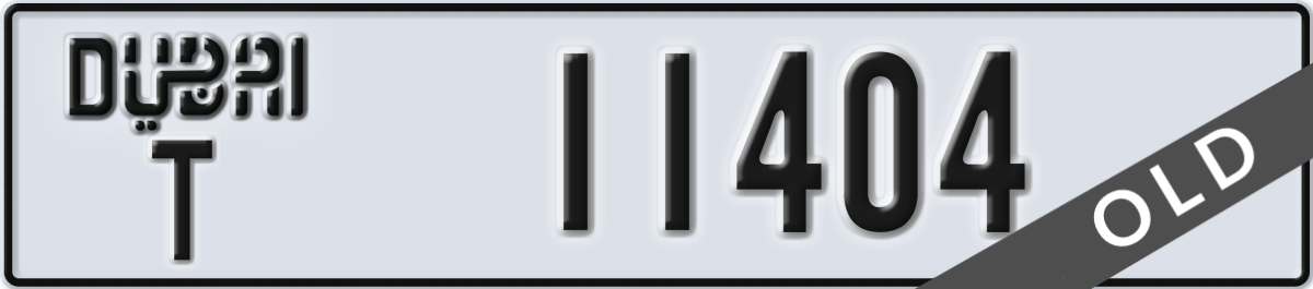 dubai License Plate Number 11404 Code T