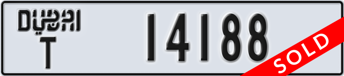dubai License Plate Number 14188 Code T