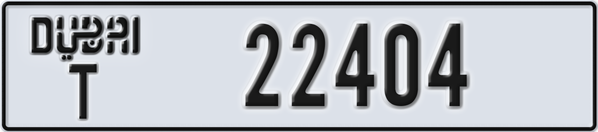 dubai License Plate Number 22404 Code T