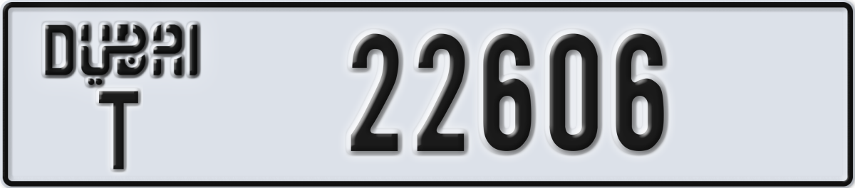 dubai License Plate Number 22606 Code T