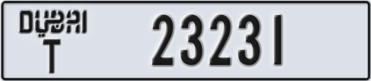 dubai License Plate Number 23231 Code T