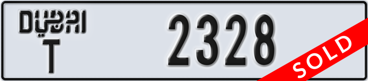 dubai License Plate Number 2328 Code T