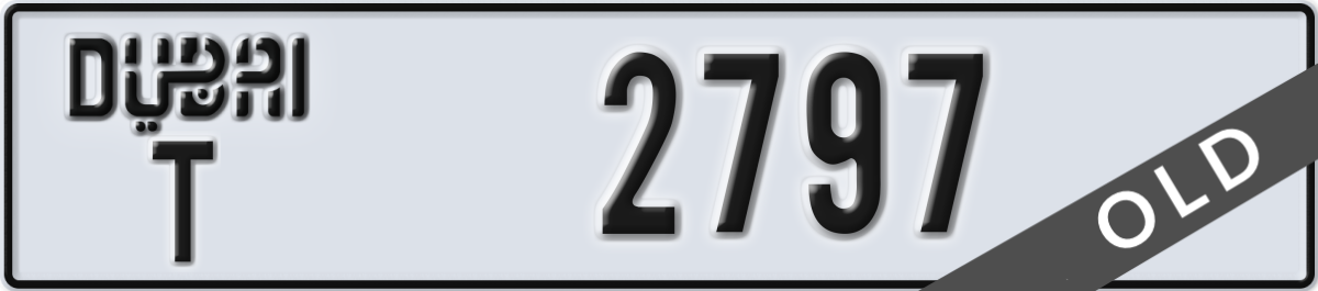 dubai License Plate Number 2797 Code T