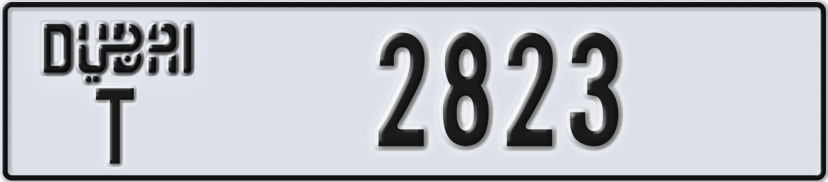 dubai License Plate Number 2823 Code T