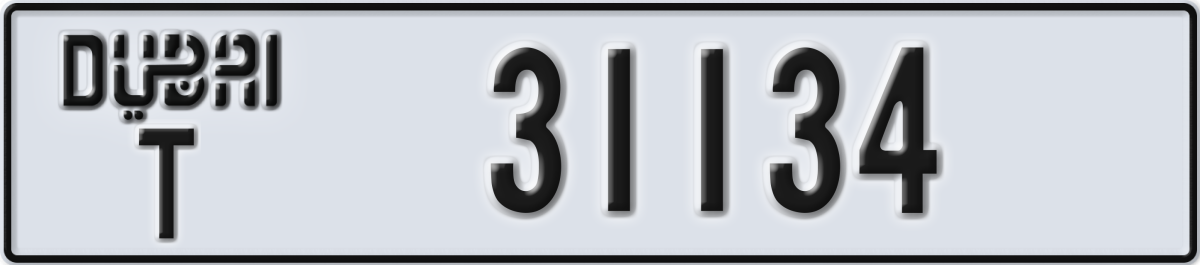 dubai License Plate Number 31134 Code T