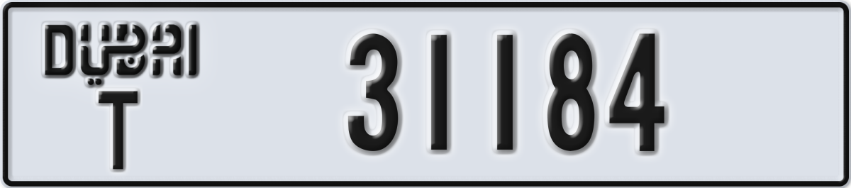 dubai License Plate Number 31184 Code T