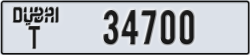 dubai - code - T - number -34700