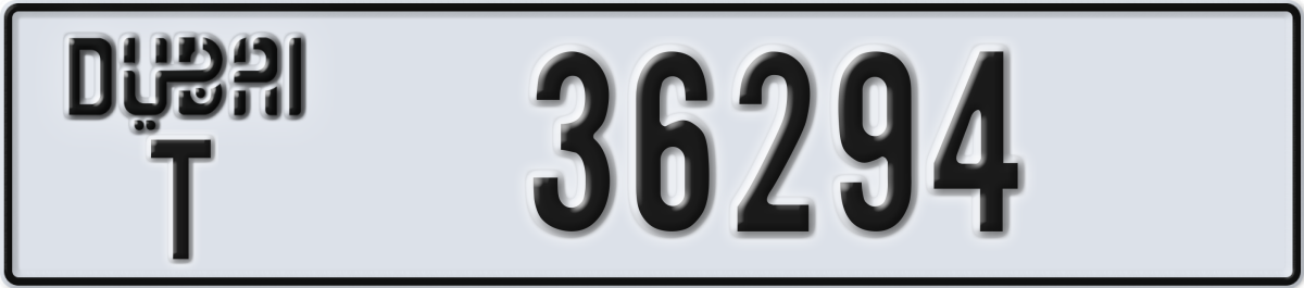 dubai License Plate Number 36373 Code T