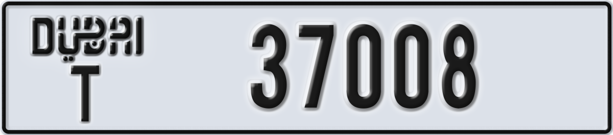 dubai License Plate Number 37008 Code T
