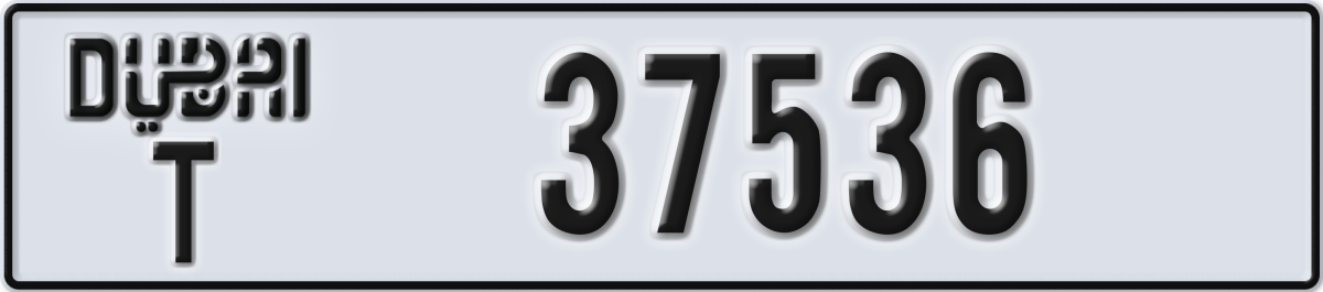 dubai License Plate Number 37536 Code T